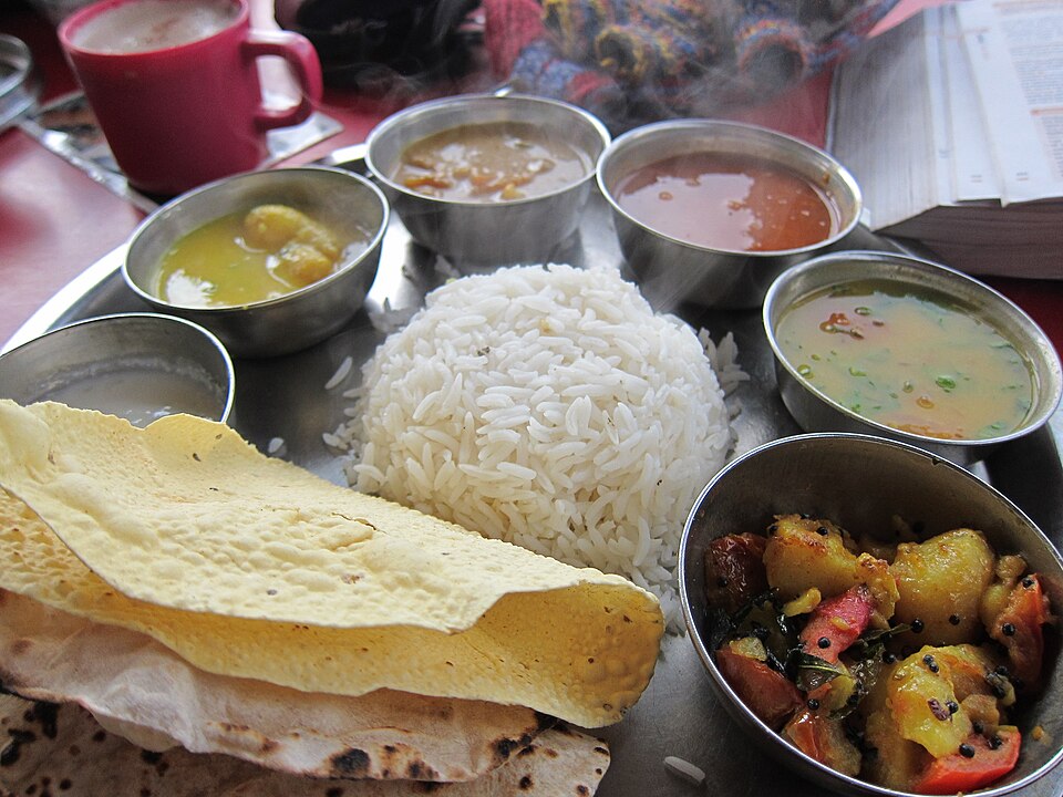 Balanced Indian thali meal